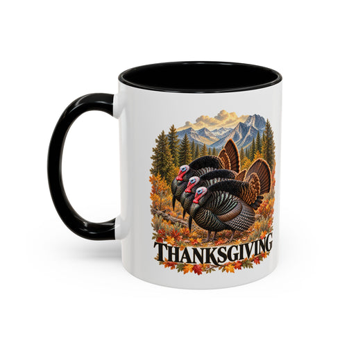 Thanksgiving Scenic Black-Accent Ceramic Mug – 11oz