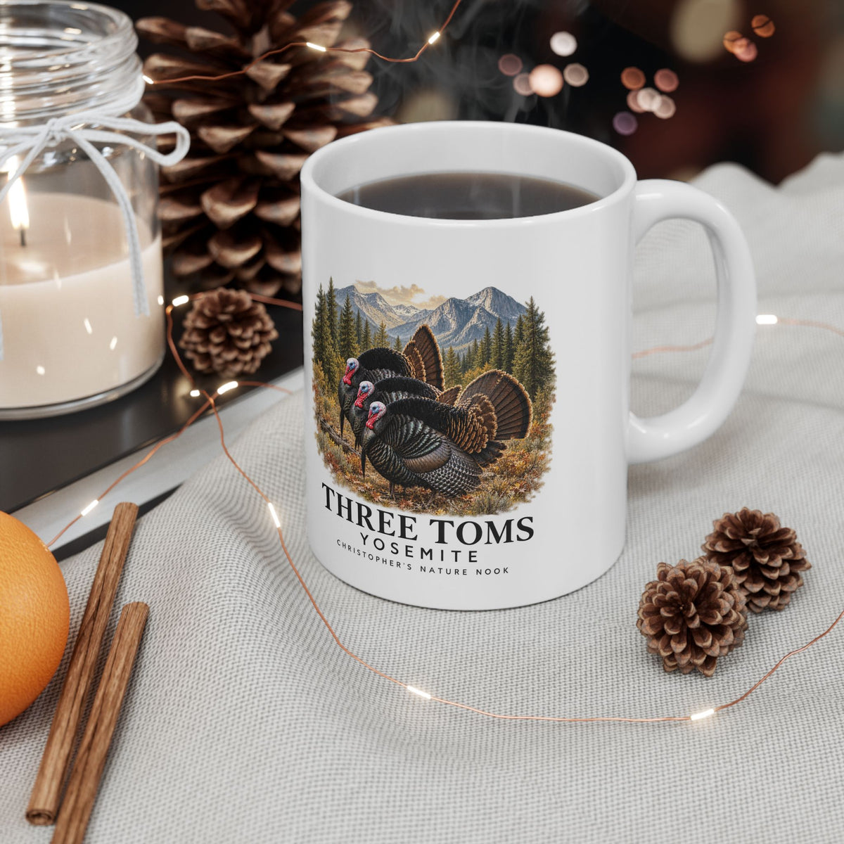 Three Toms Scenic White Ceramic Mug – 11oz