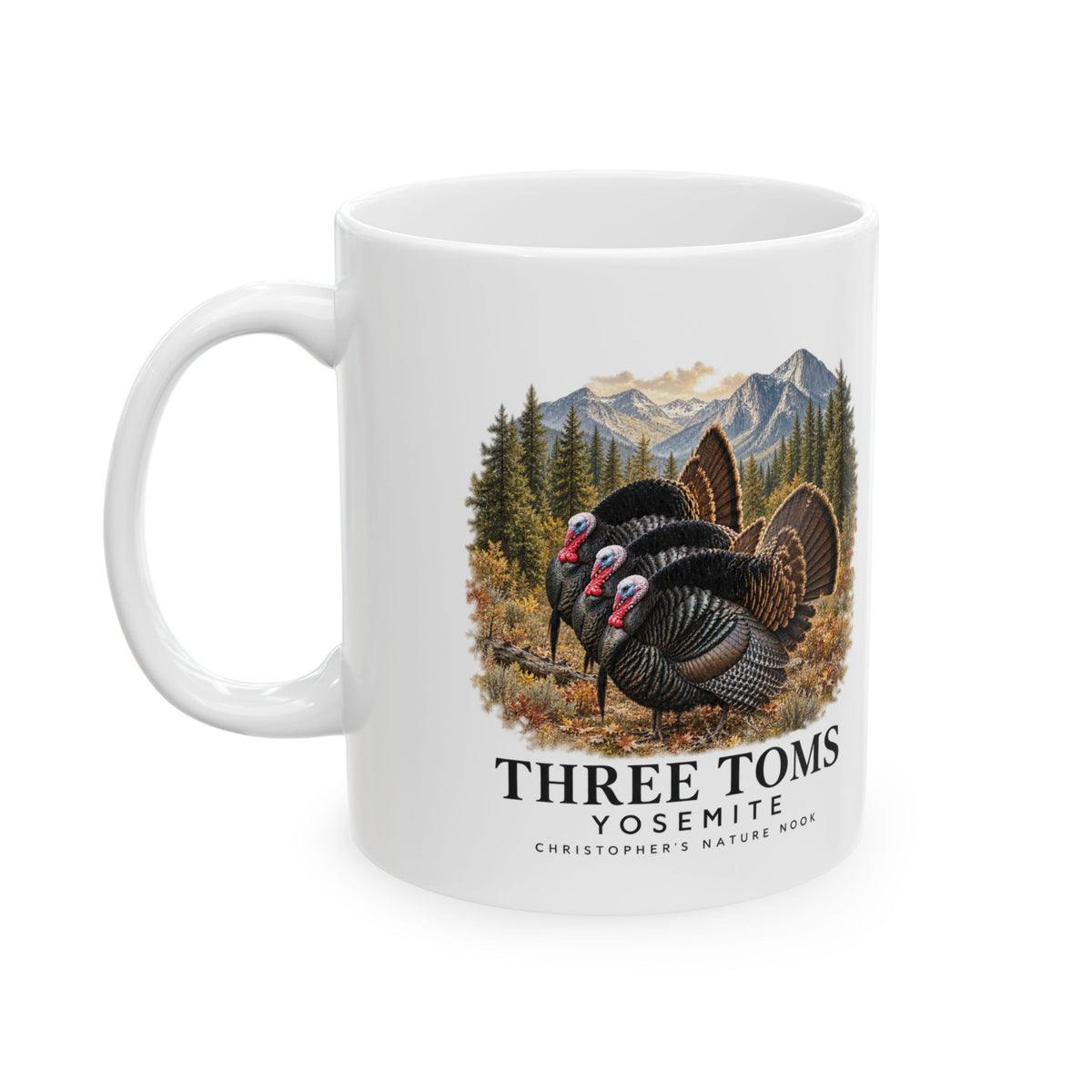 Three Toms Scenic White Ceramic Mug – 11oz