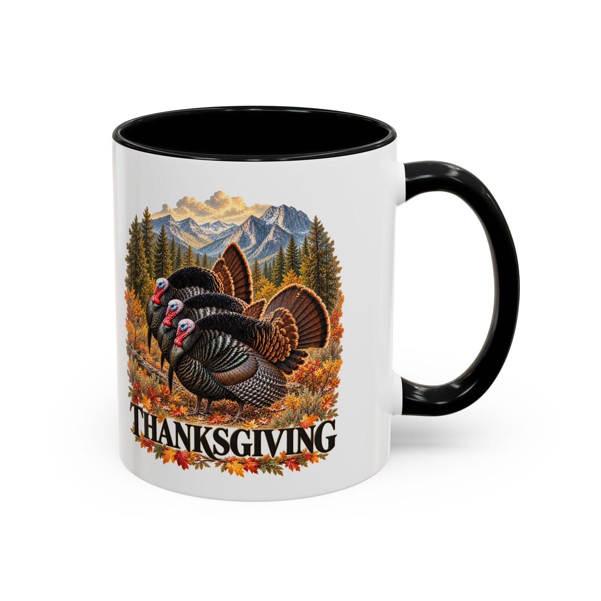 Thanksgiving Scenic Black-Accent Ceramic Mug – 11oz
